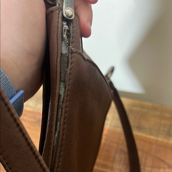 Vintage Original Fossil Brown Leather Crossbody Bag - Picture 10 of 14